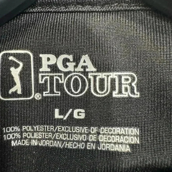 PGA tour polo shirts (2) in lot.striped 1-red 1-black size large - Picture 10 of 10
